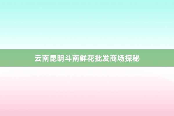 云南昆明斗南鲜花批发商场探秘