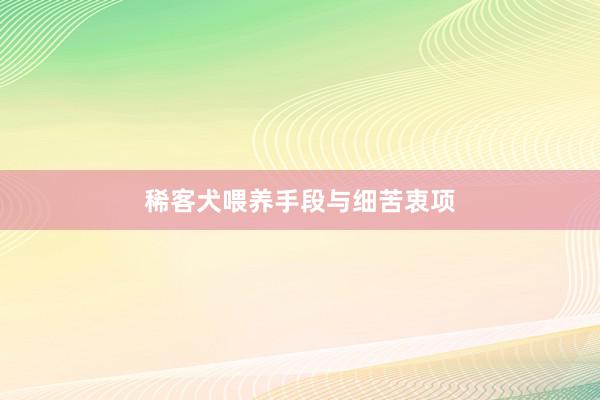 稀客犬喂养手段与细苦衷项
